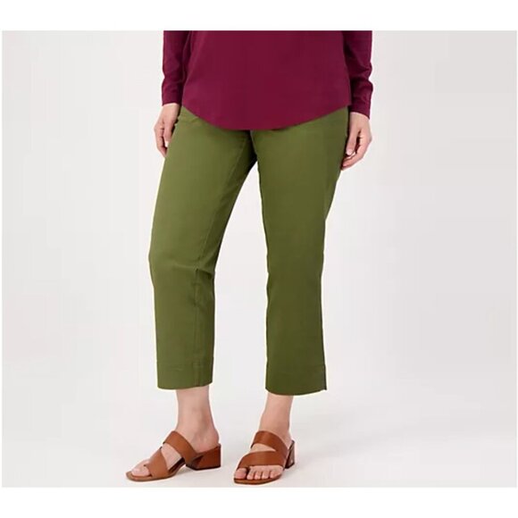 Isaac Mizrahi Live! Dark Navy Regular Straight Leg Cropped Pant Size 10 - Picture 2 of 5